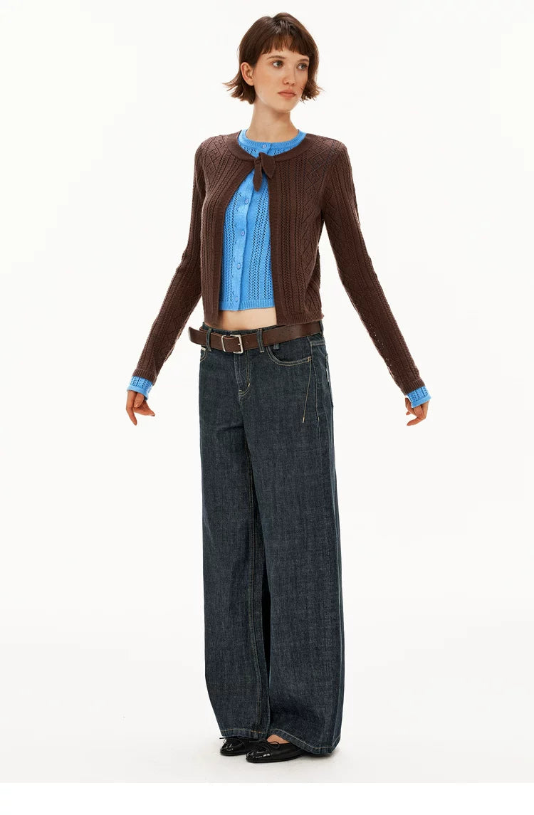 Faux-Layered Argyle Wool Cardigan - 360 view 4