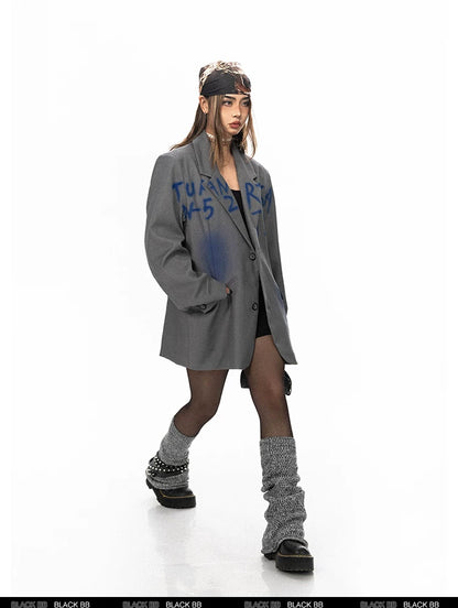Blue Print Oversized Blazer