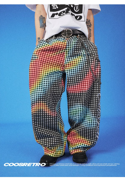 Gradient Camo Wide-Leg Pants