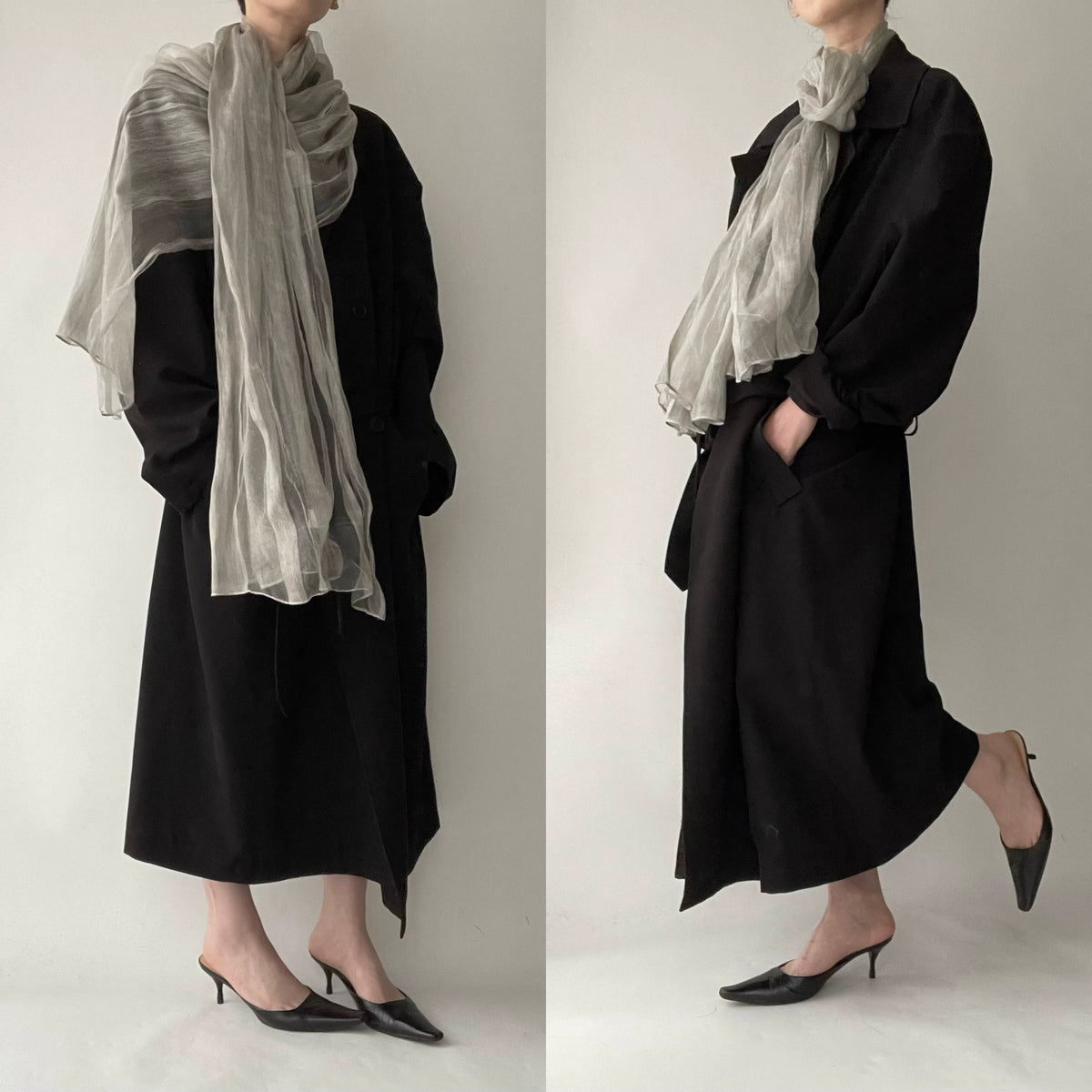 Light Gray Silk Cashmere Scarf product photo