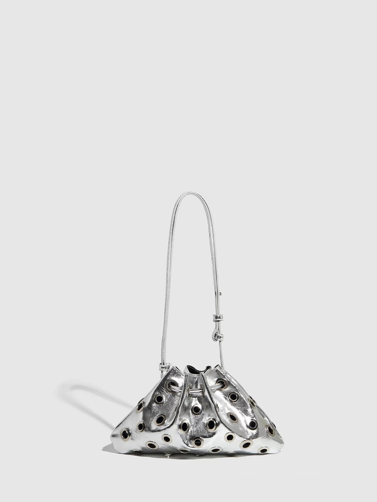 Eyelet Studded Drawstring Shoulder Bag product photo