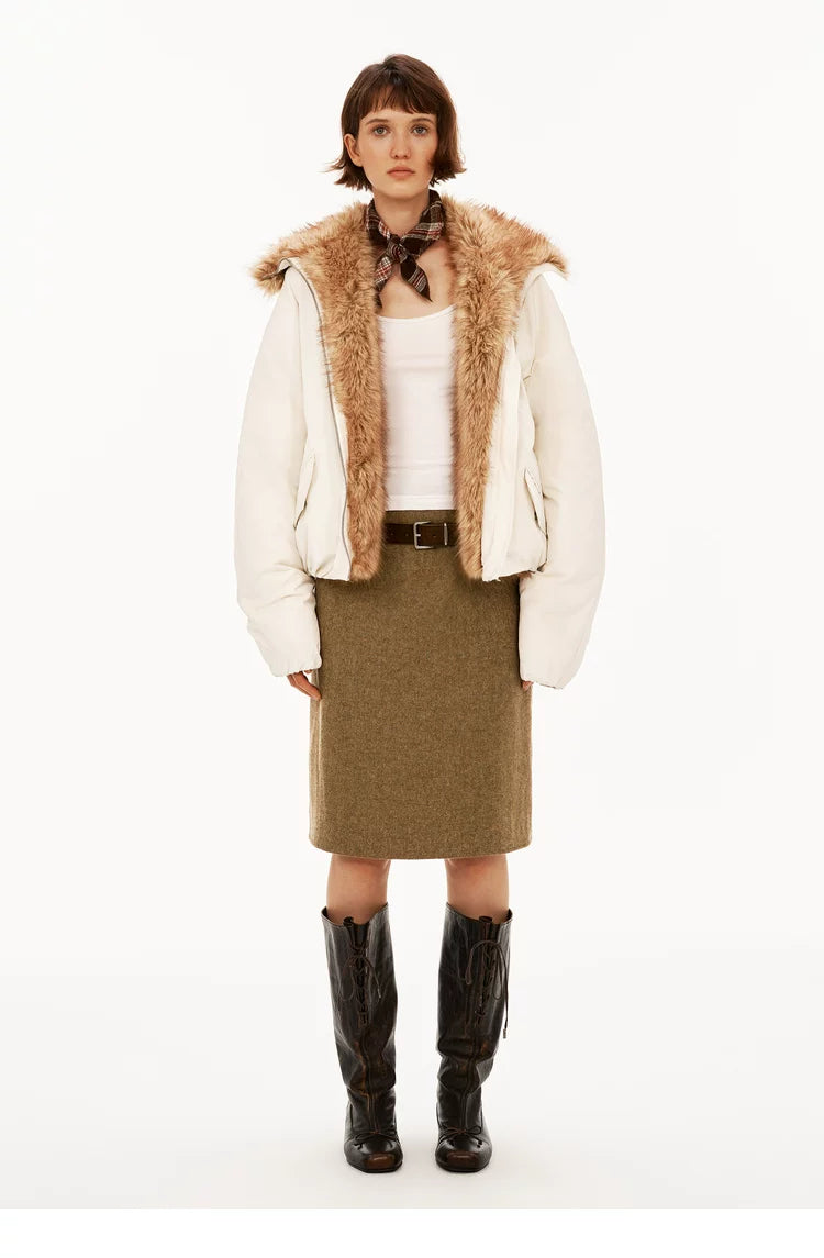 Reversible Wool-Blend A-Line Midi Skirt - 360 view 2
