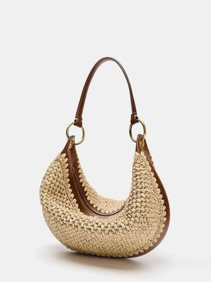 Woven Crescent Tote Bag detail 2