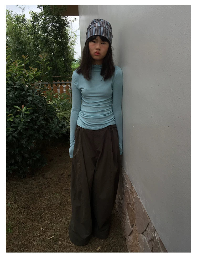 Mock Neck Fitted Long Sleeve Top