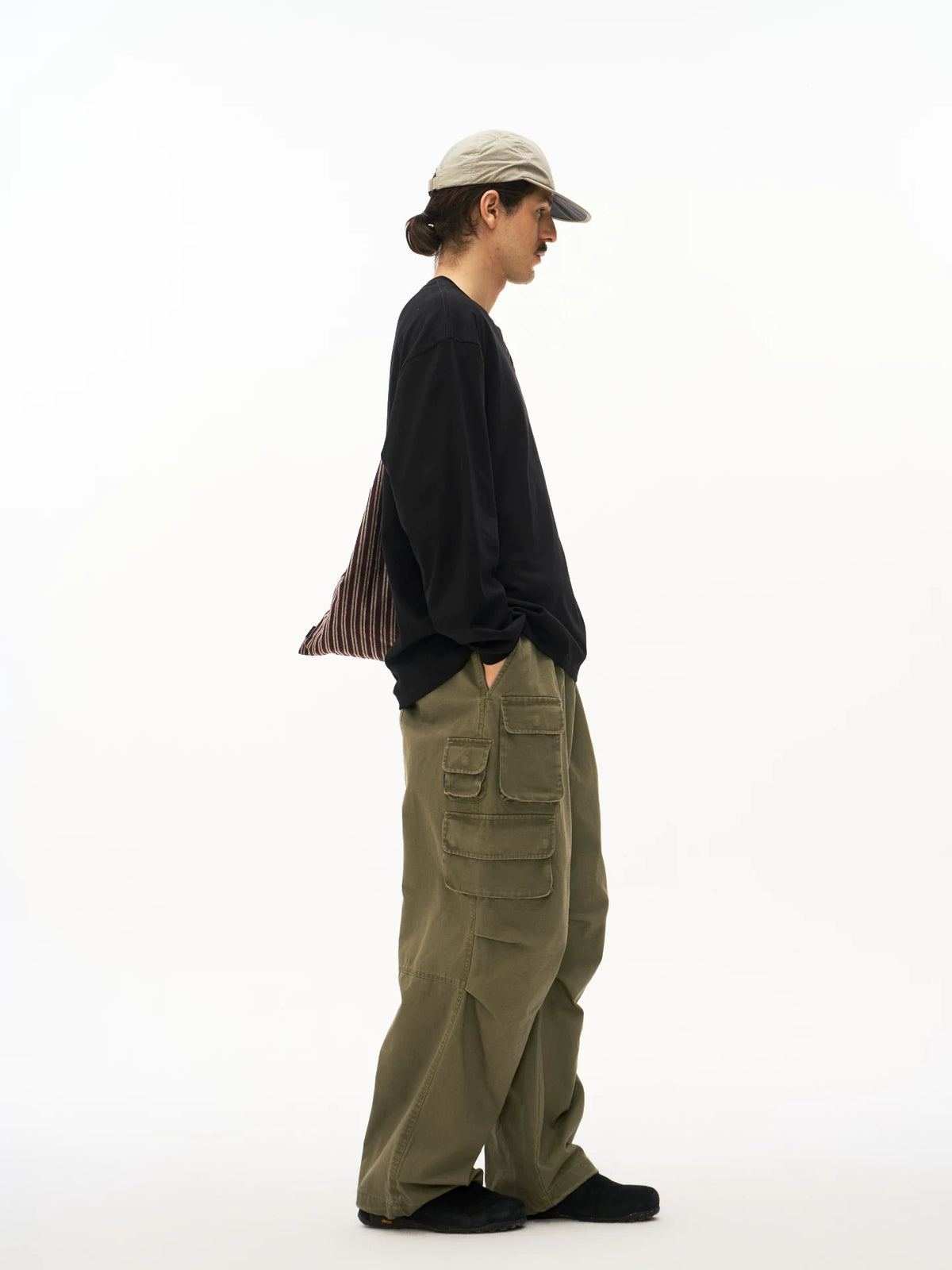 Washed Multi-Pocket Cargo Pants product view