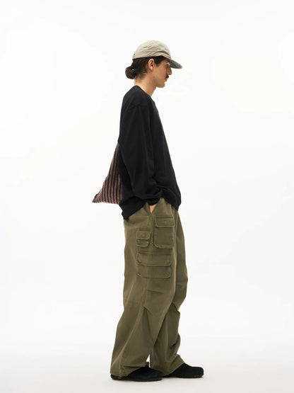 Washed Multi-Pocket Cargo Pants product view