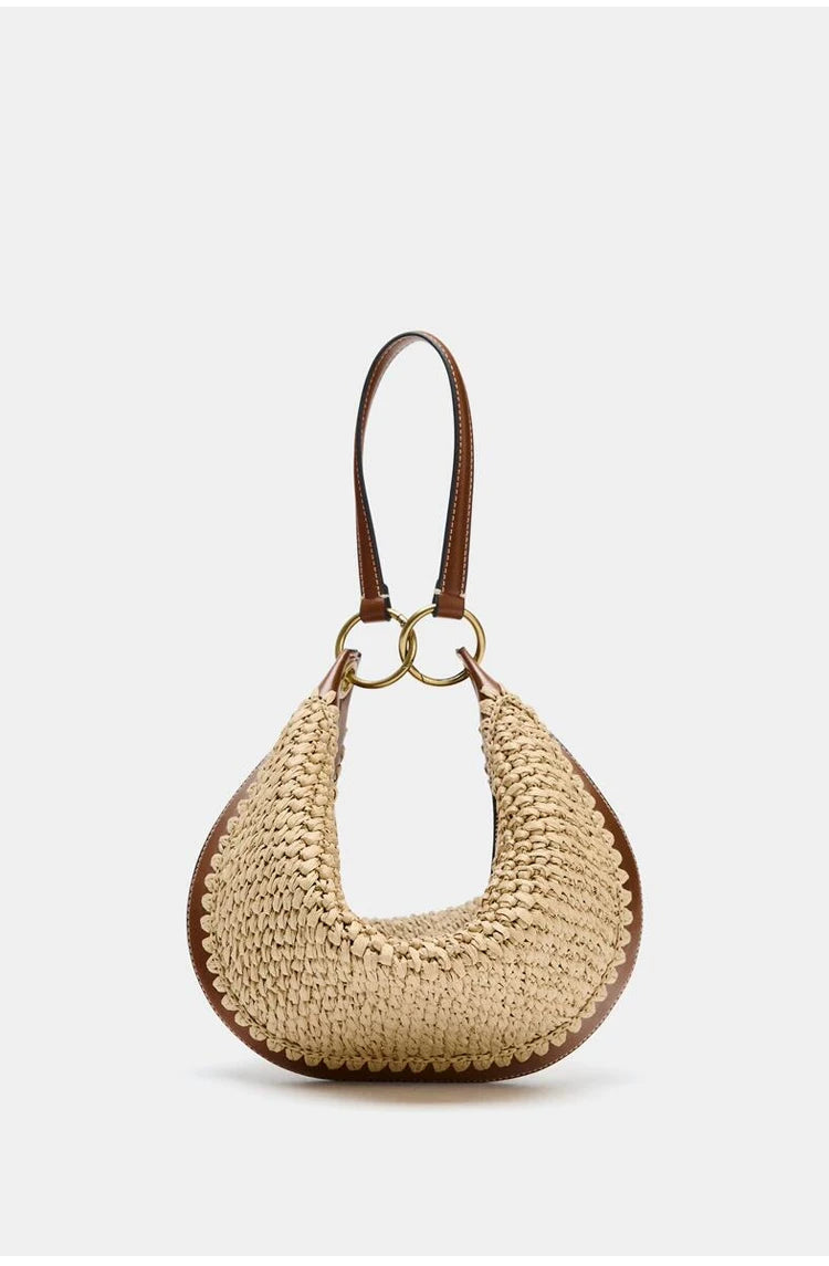 Woven Crescent Tote Bag detail 6
