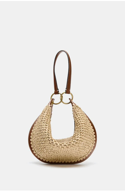 Woven Crescent Tote Bag detail 6