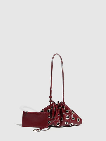 Eyelet Studded Drawstring Shoulder Bag product photo