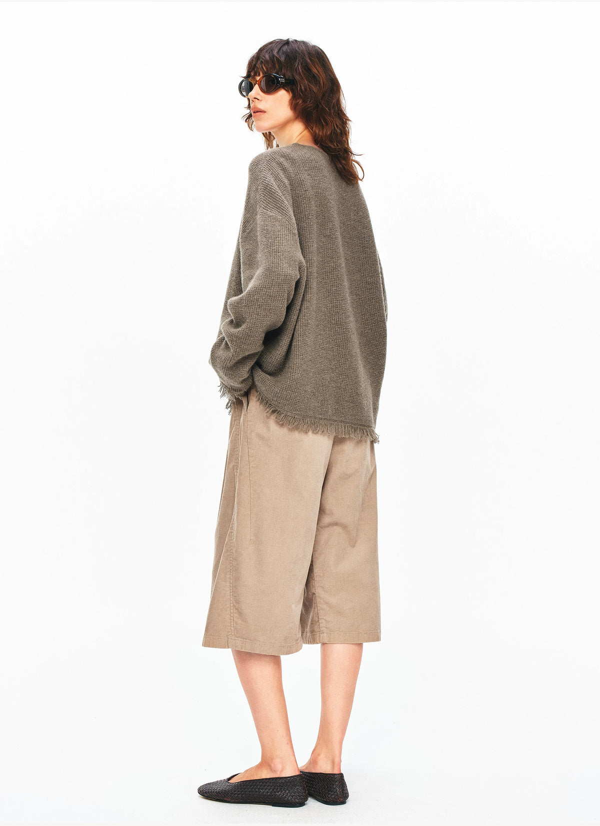Textured Fringe Wool Sweater - 360 view 4