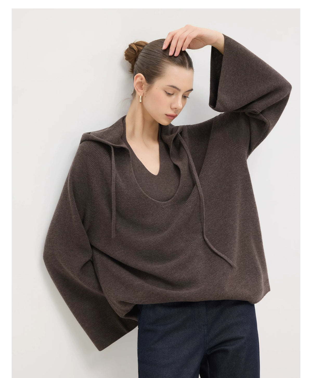 Relaxed Wool Hooded Sweater