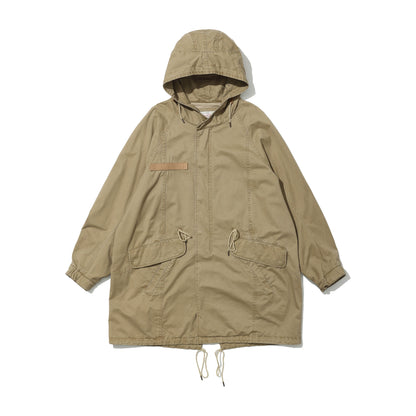 Hooded Fishtail Military Parka in khaki product photo