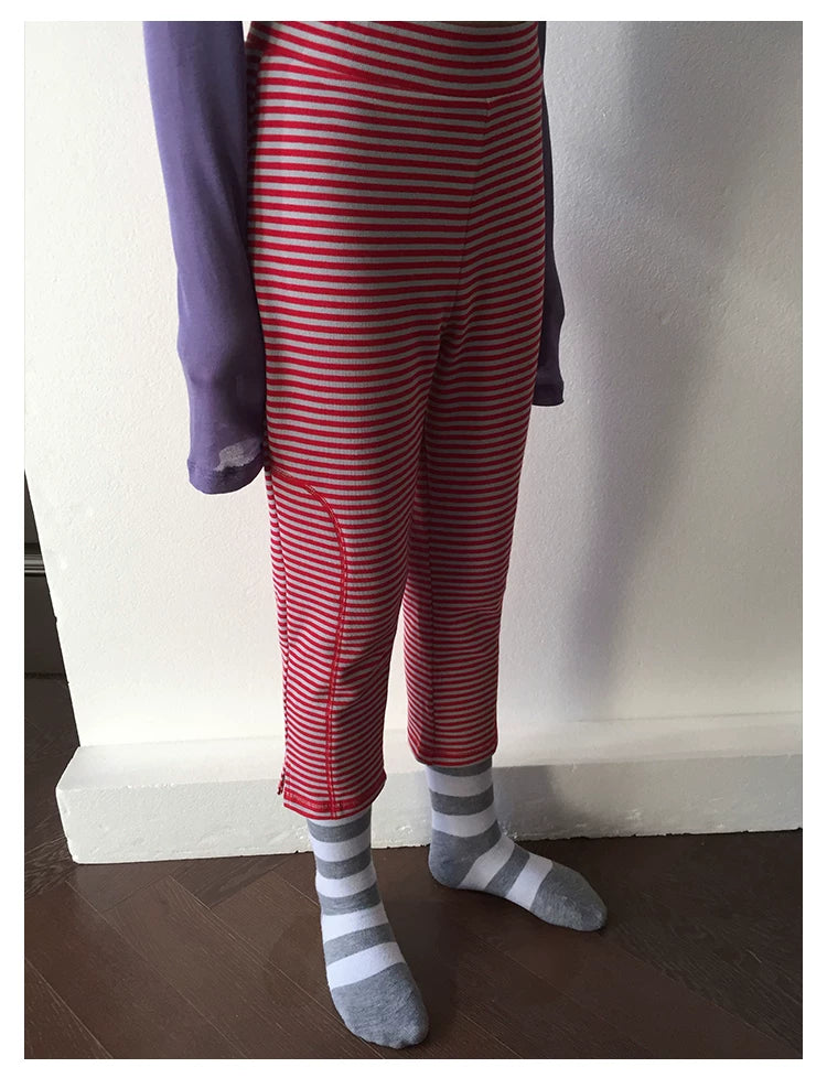 Red Stripe Knit Shorts