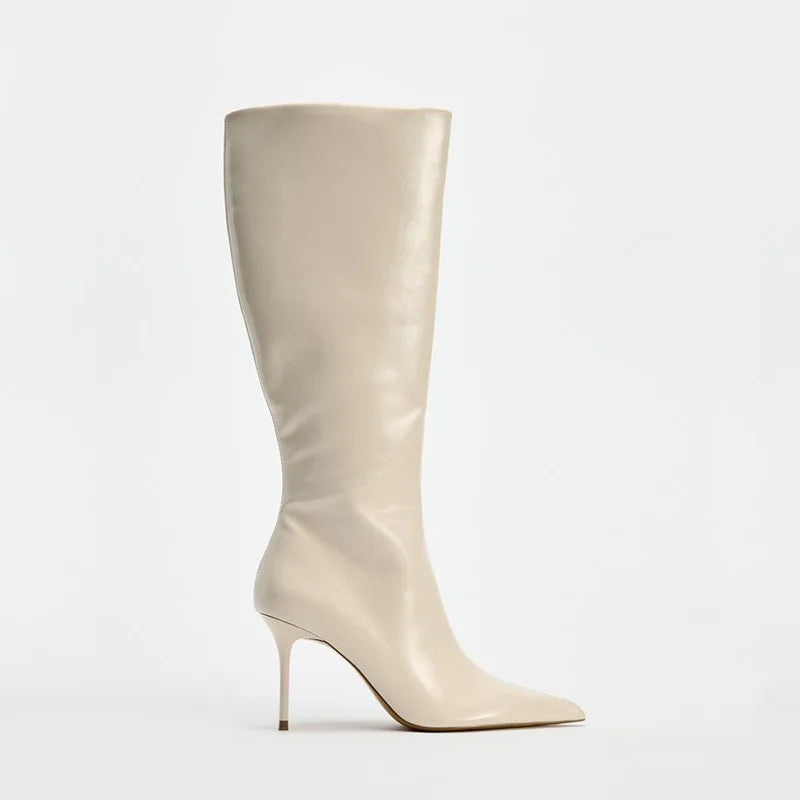 Women's Pointed Toe Stiletto Knee-High Boots