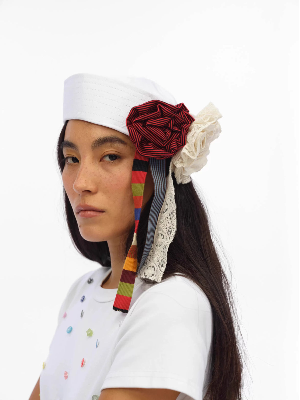 Assorted Fabric Flower Brooch