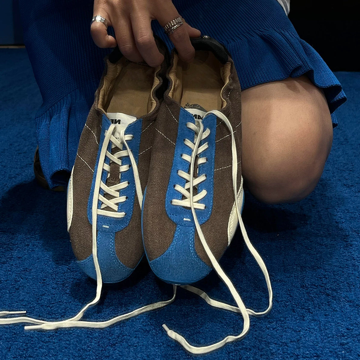 Ruched Colorblock Trainer Sneakers