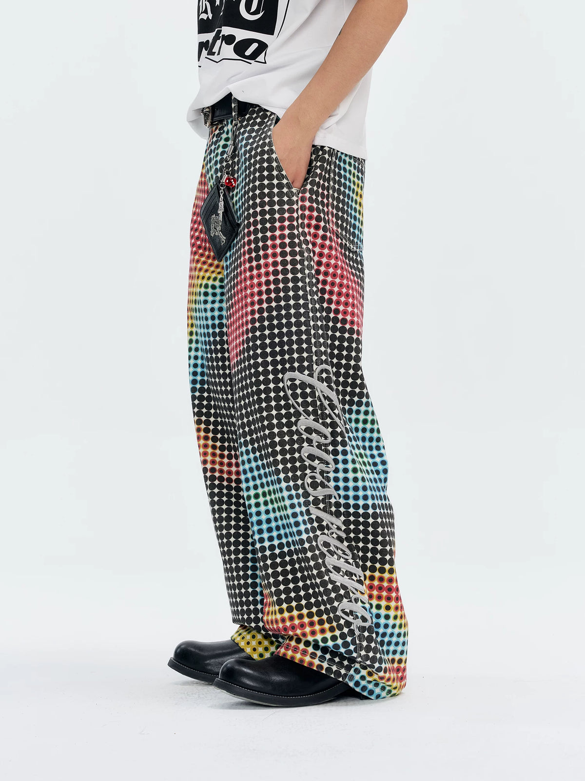 Gradient Camo Wide-Leg Pants