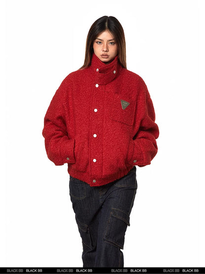 Cropped Stand Collar Padded Jacket