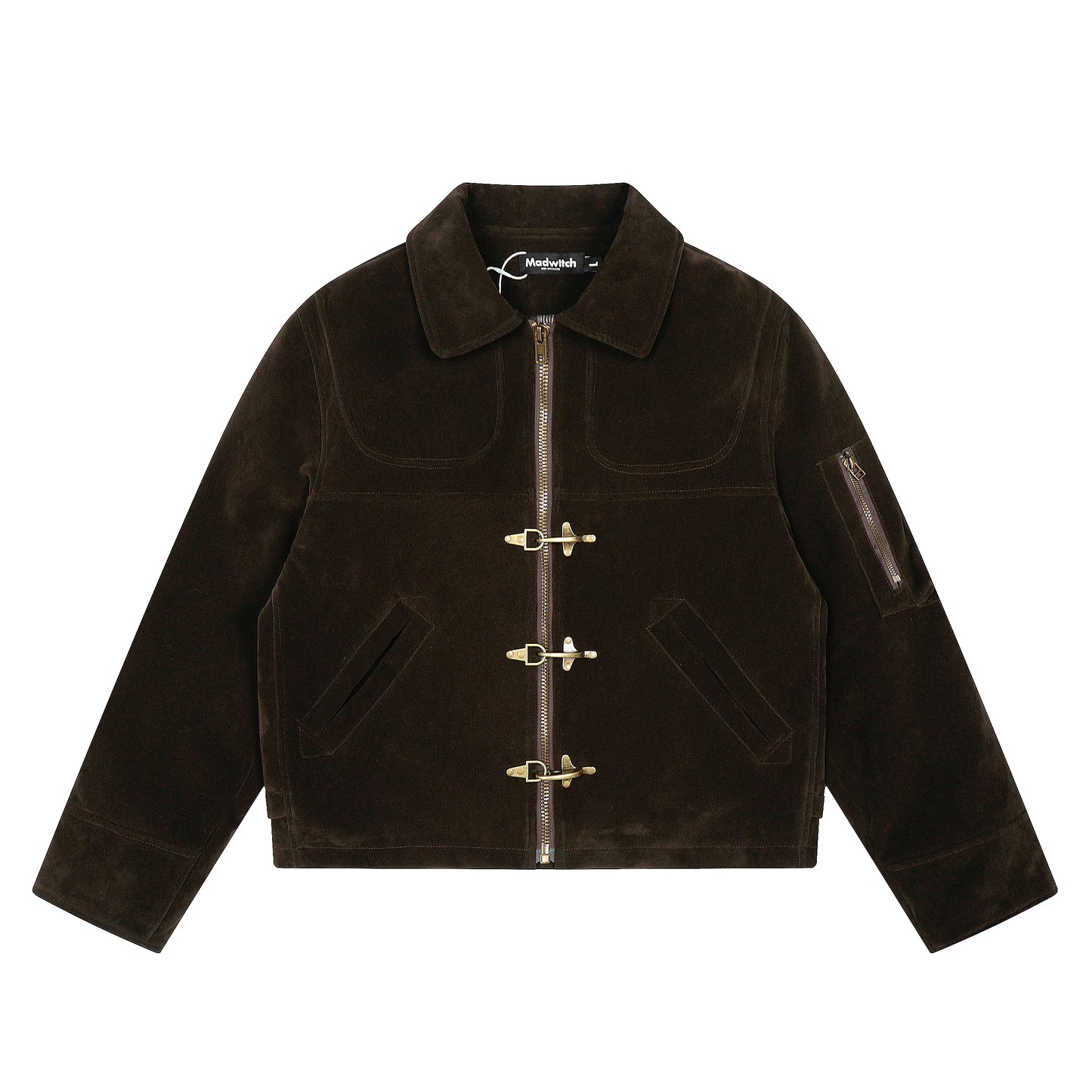 Deconstructed Clasp Suede Jacket