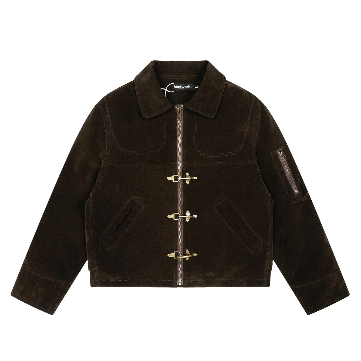 Deconstructed Clasp Suede Jacket