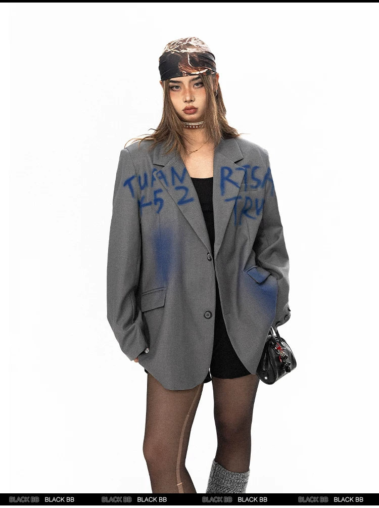 Blue Print Oversized Blazer