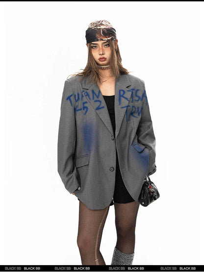 Blue Print Oversized Blazer