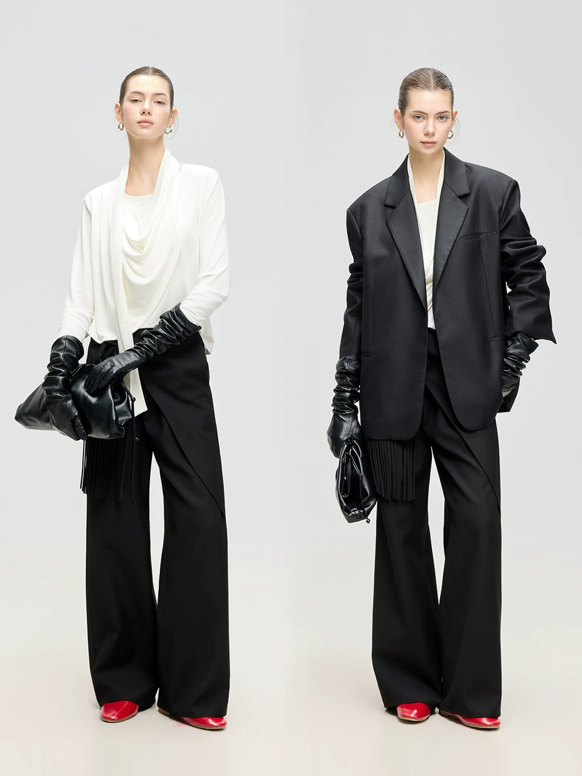 Fringed Belt Tailored Trousers