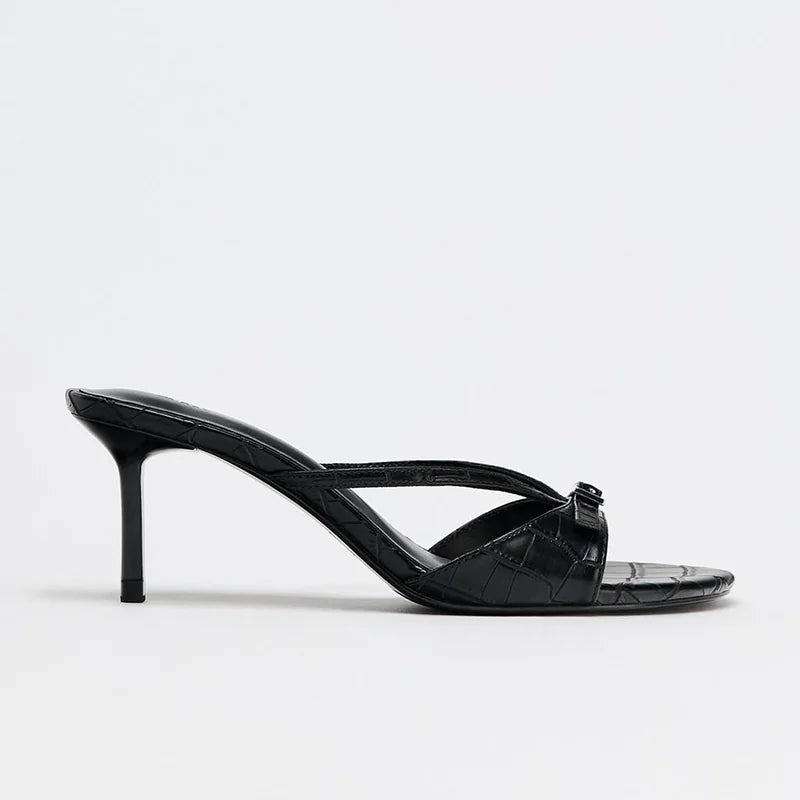 Women's High-Heel Single Strap Mule Sandals