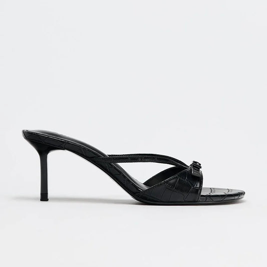 Women's High-Heel Single Strap Mule Sandals