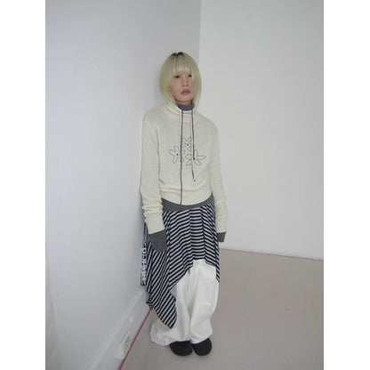 Heather Grey Half Zip Knit Sweater
