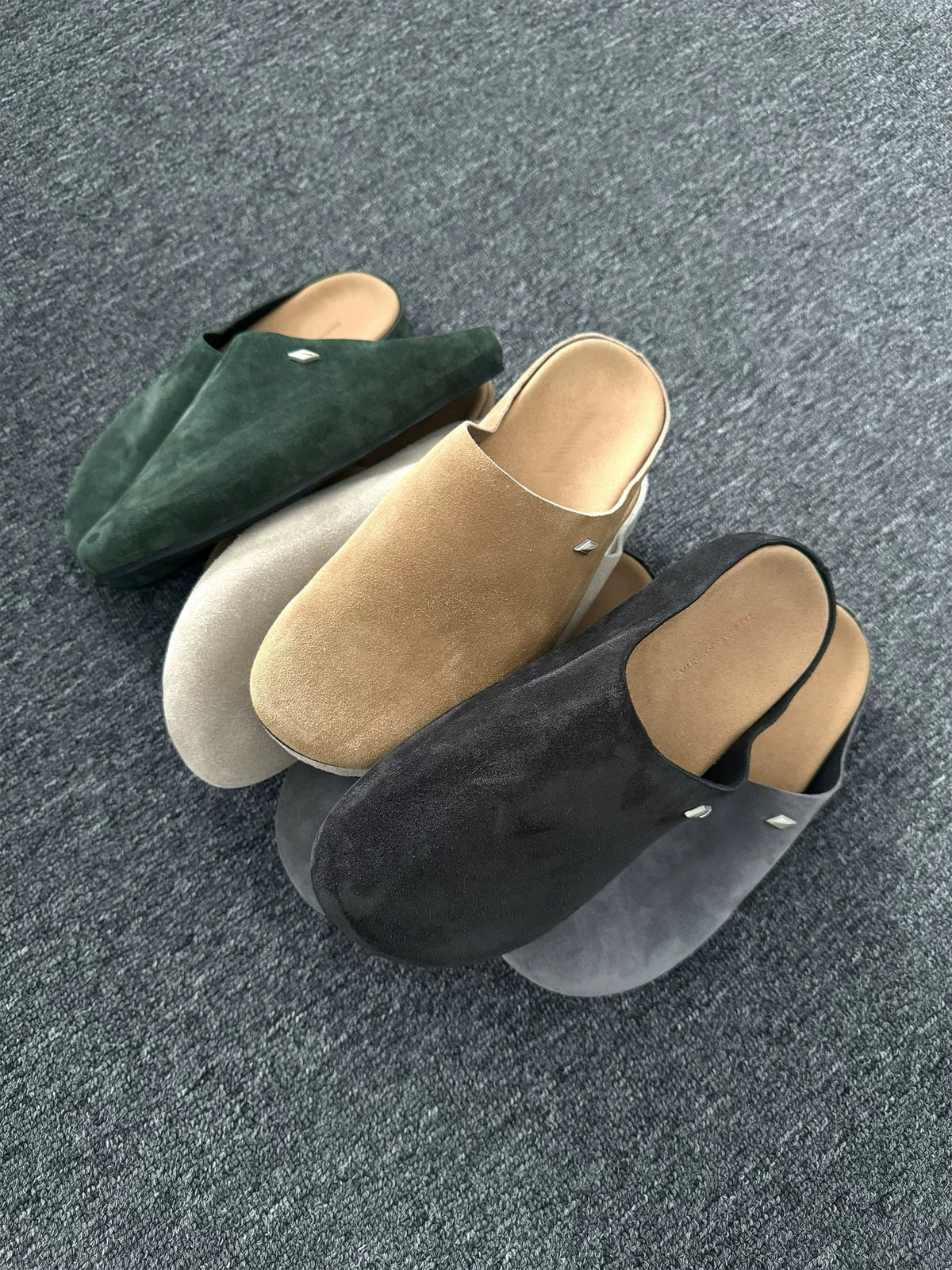 Suede Clogs with Cushioned Footbed