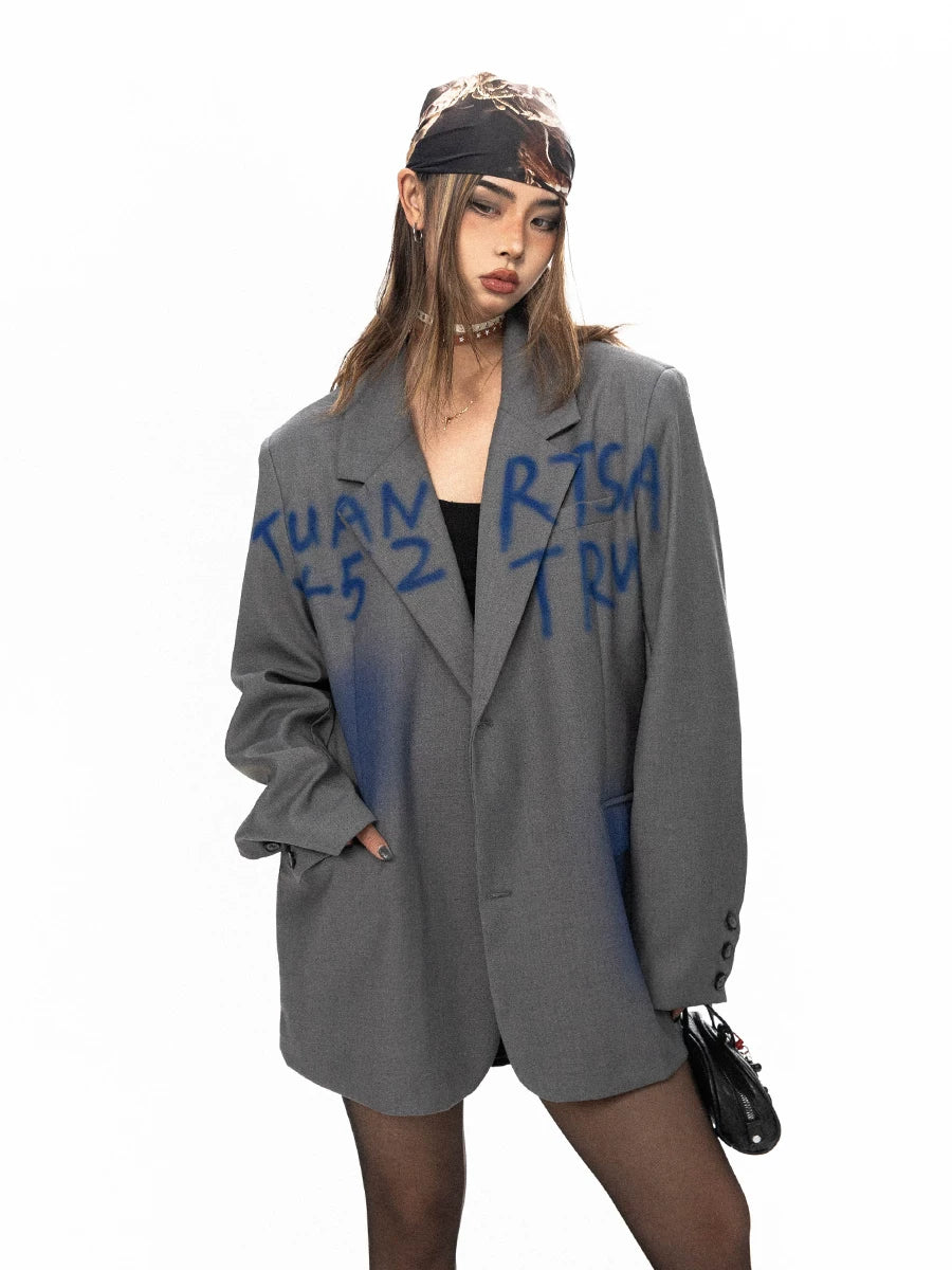 Blue Print Oversized Blazer