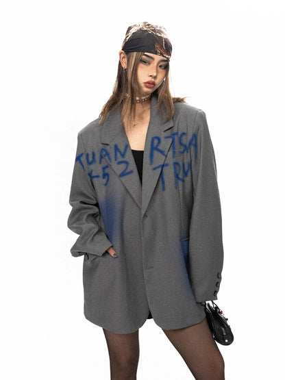 Blue Print Oversized Blazer