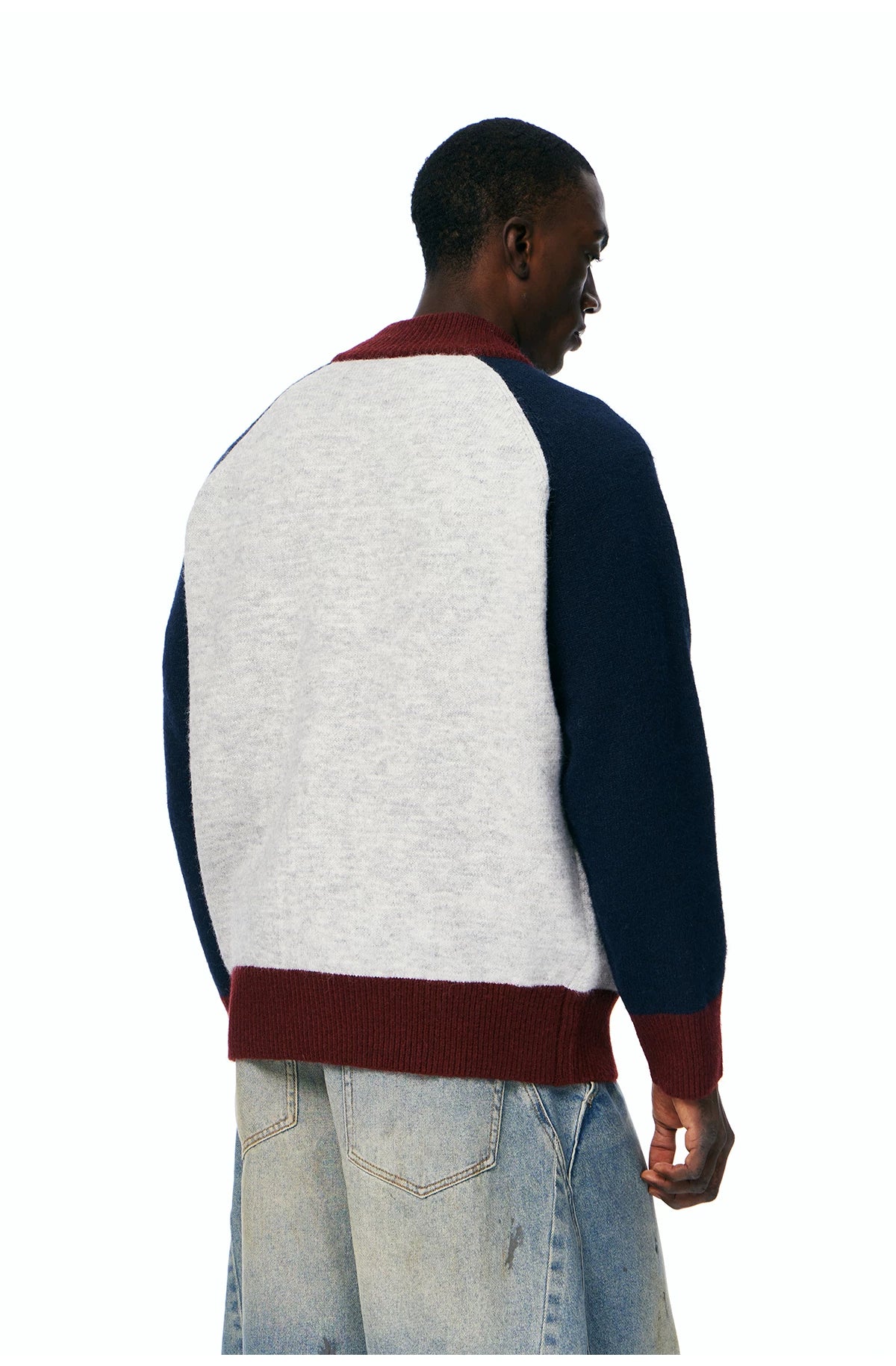 Men's Color-Block Zip Knit Cardigan product photo