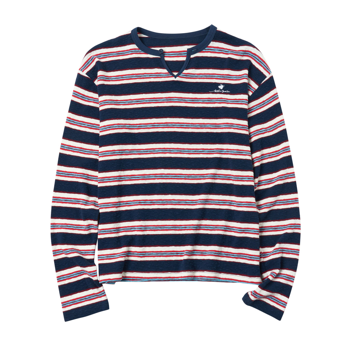 Striped V-Neck Knit Sweater