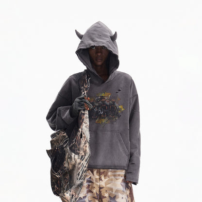 Grey hoodie, front view