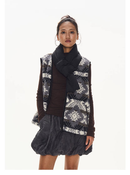 Patterned Fleece Vest front view