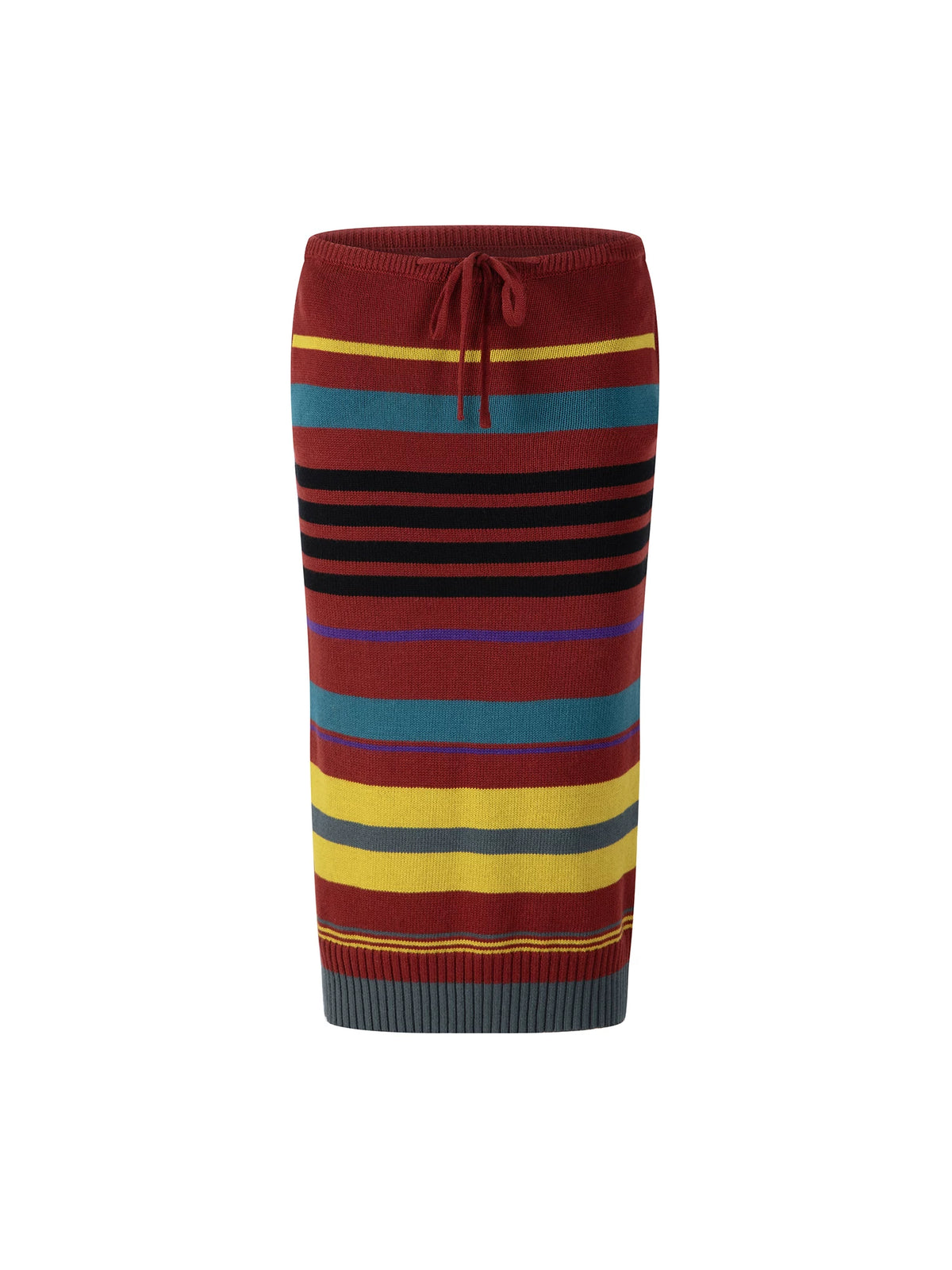 Striped Knit Midi Skirt