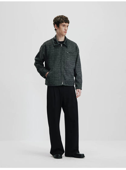 Whimnotion 25AW Wool Detroit Leather-Collar Jacket