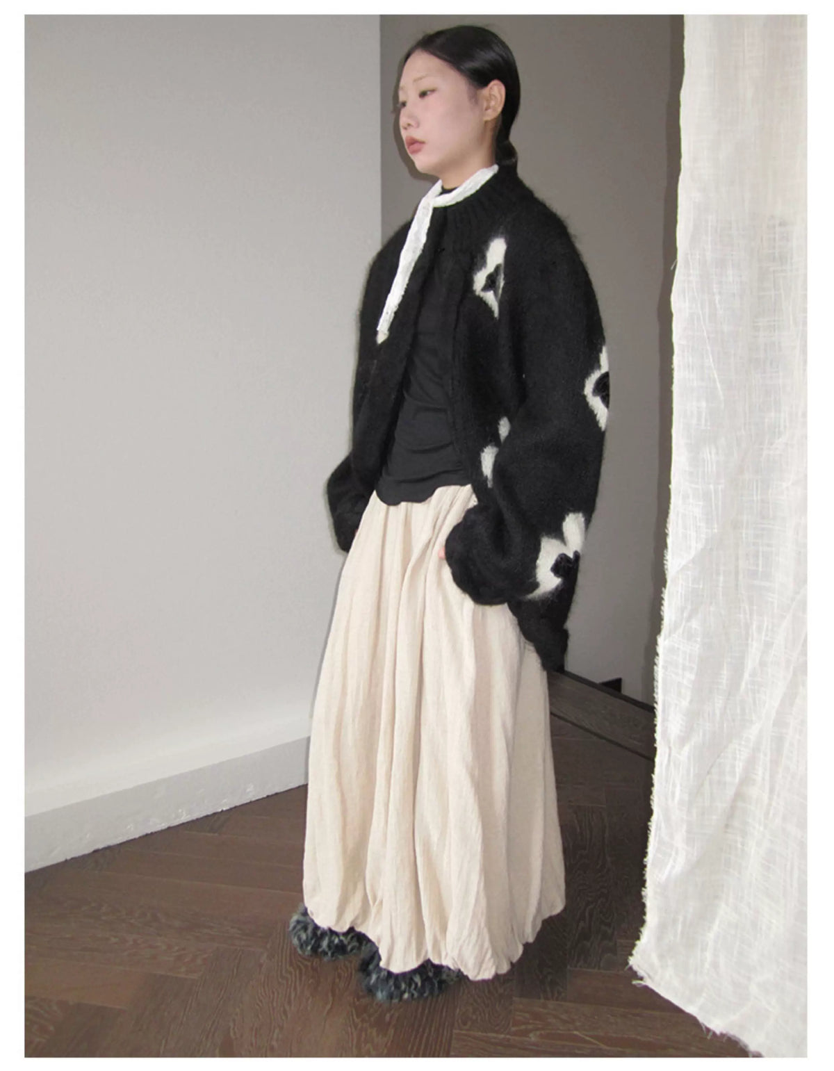Floral Jacquard Knit Cardigan