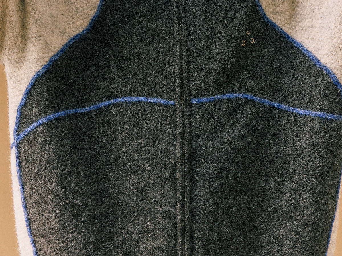 FPA Piqué Contrast Stand-Collar Zip Cardigan
