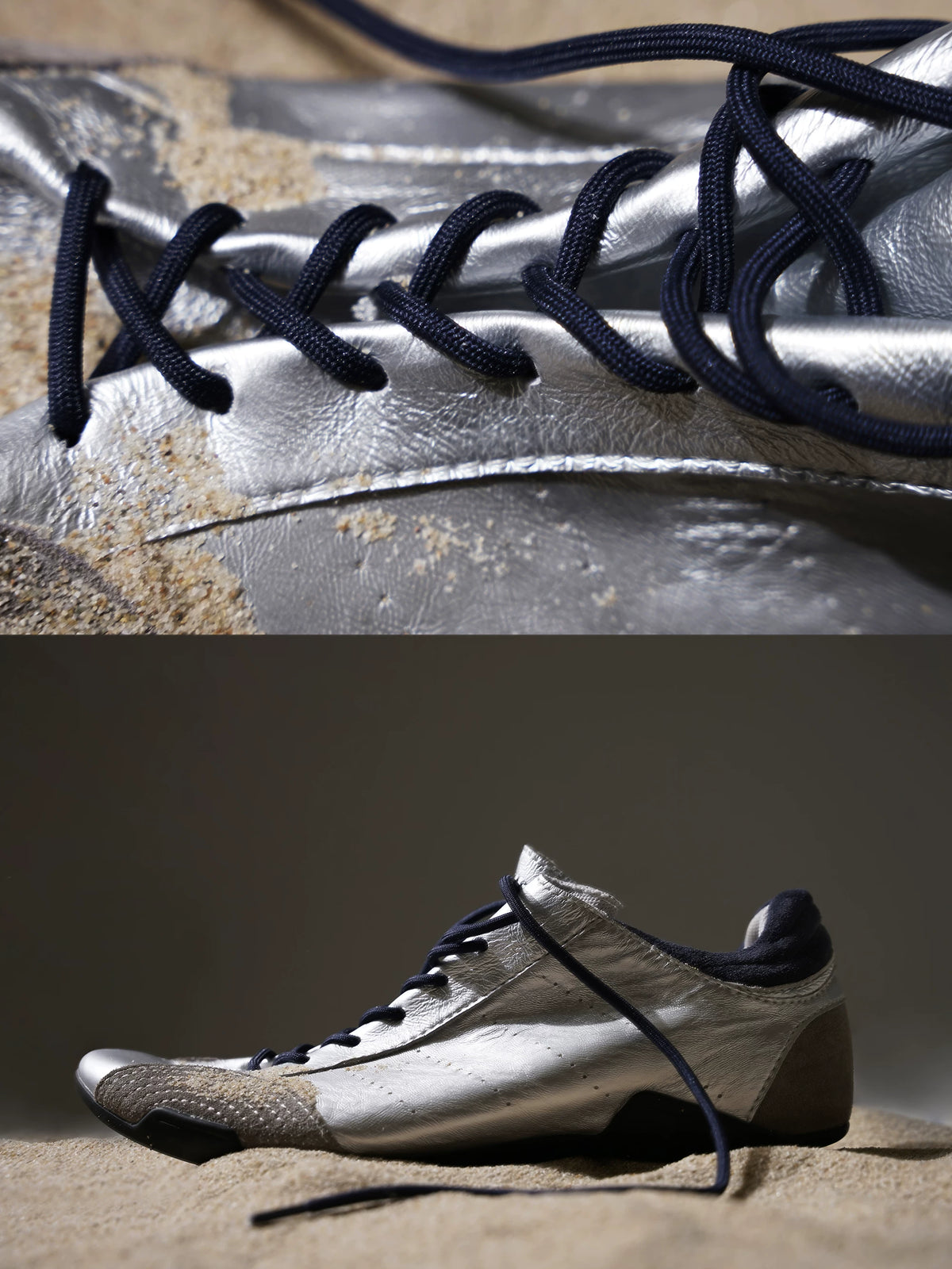 MASONPRINCE Silver Thin-Sole Trainer Sneakers