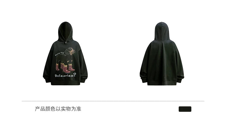 Dachshund Print Fleece Hoodie