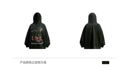 Dachshund Print Fleece Hoodie