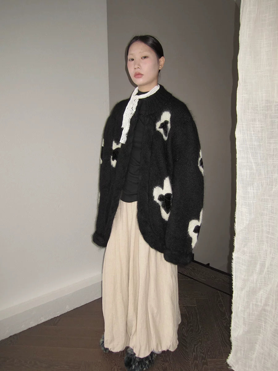 Floral Jacquard Knit Cardigan