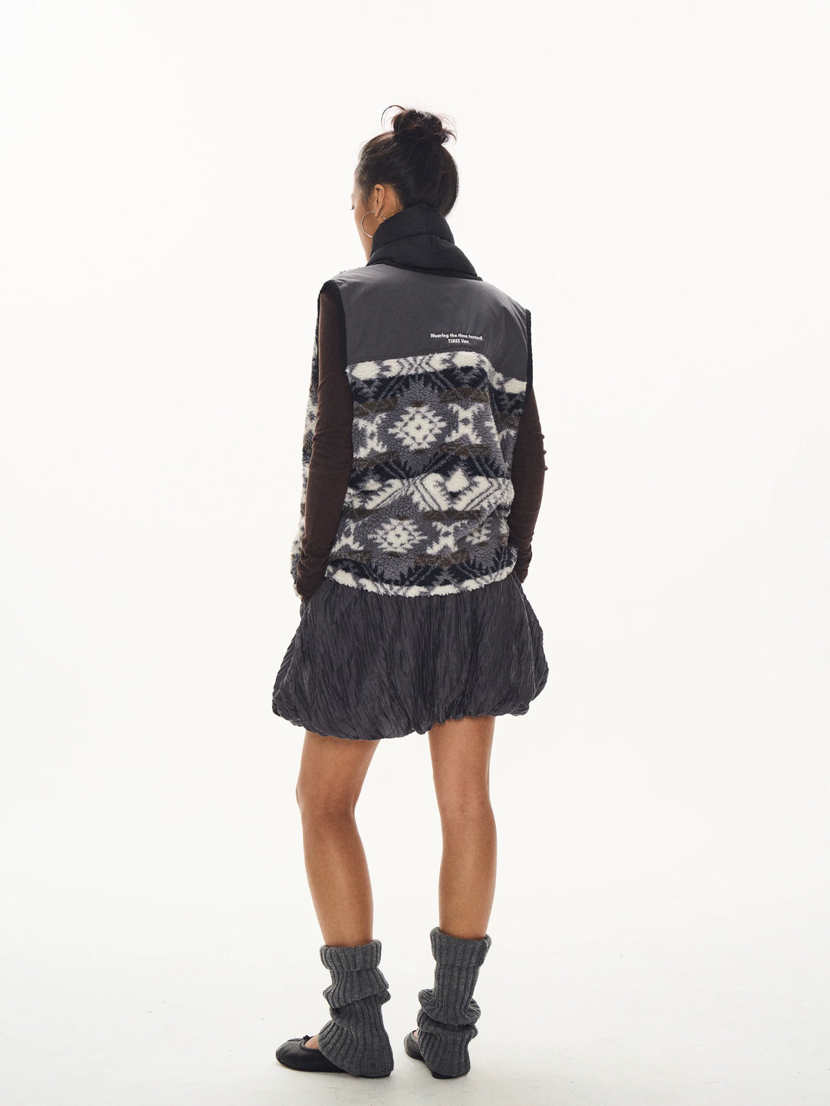 Patterned Fleece Vest model view