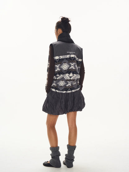 Patterned Fleece Vest model view
