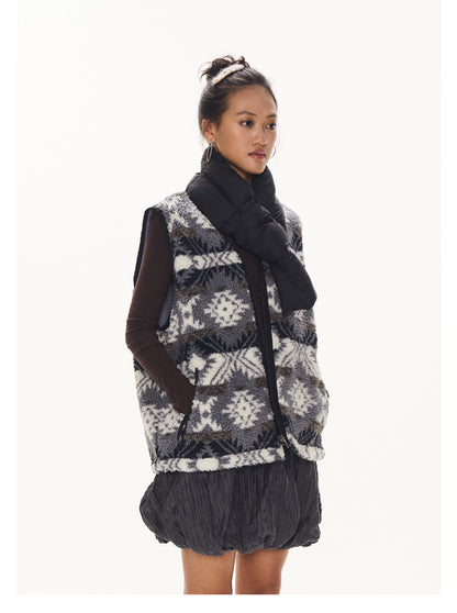 Patterned Fleece Vest model view
