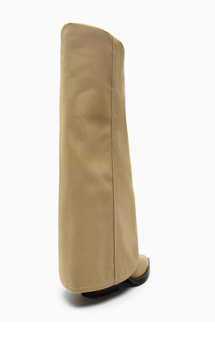 Women's Pointed Toe Block Heel Western Knee-High Boots