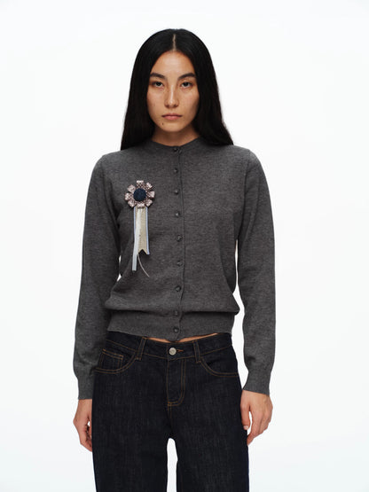 Fluffy Floral Lapel Pin